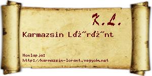 Karmazsin Lóránt névjegykártya